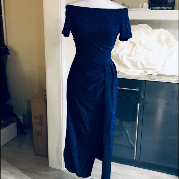 Versatile shoulder metallic party dress - Picture 8 of 8